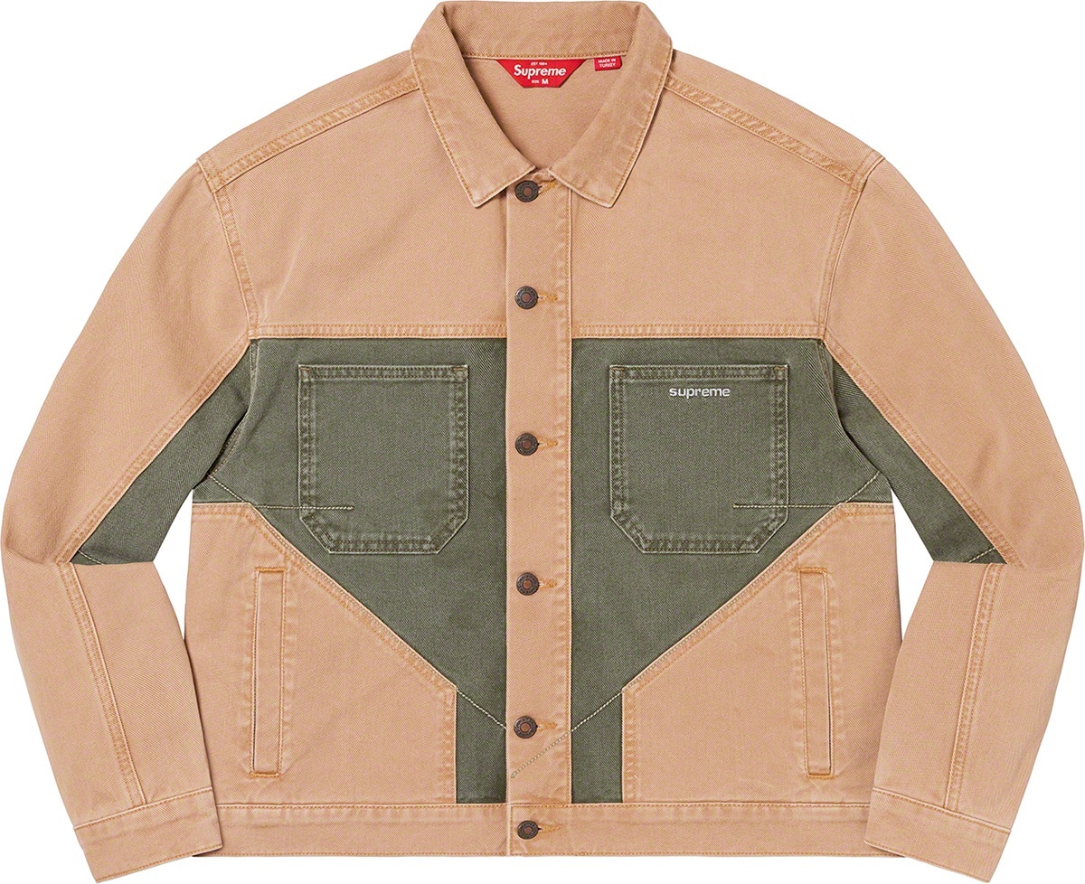 2-Tone Paneled Denim Jacket view 9